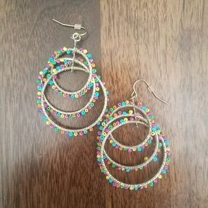 Gold beaded hoop earrings
